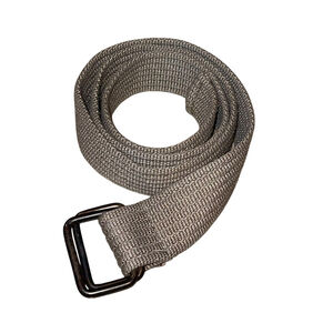 Unisex Army Y2K Woven 38” Solid Tan D-Ring Casual Safari Belt Frayed End Medium